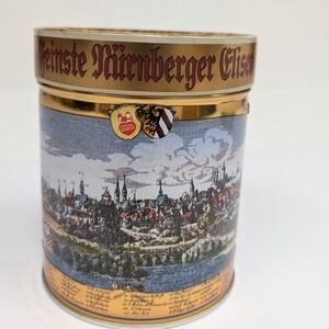 Collectible E Otto Schmidt Vintage Round Cookie Tin